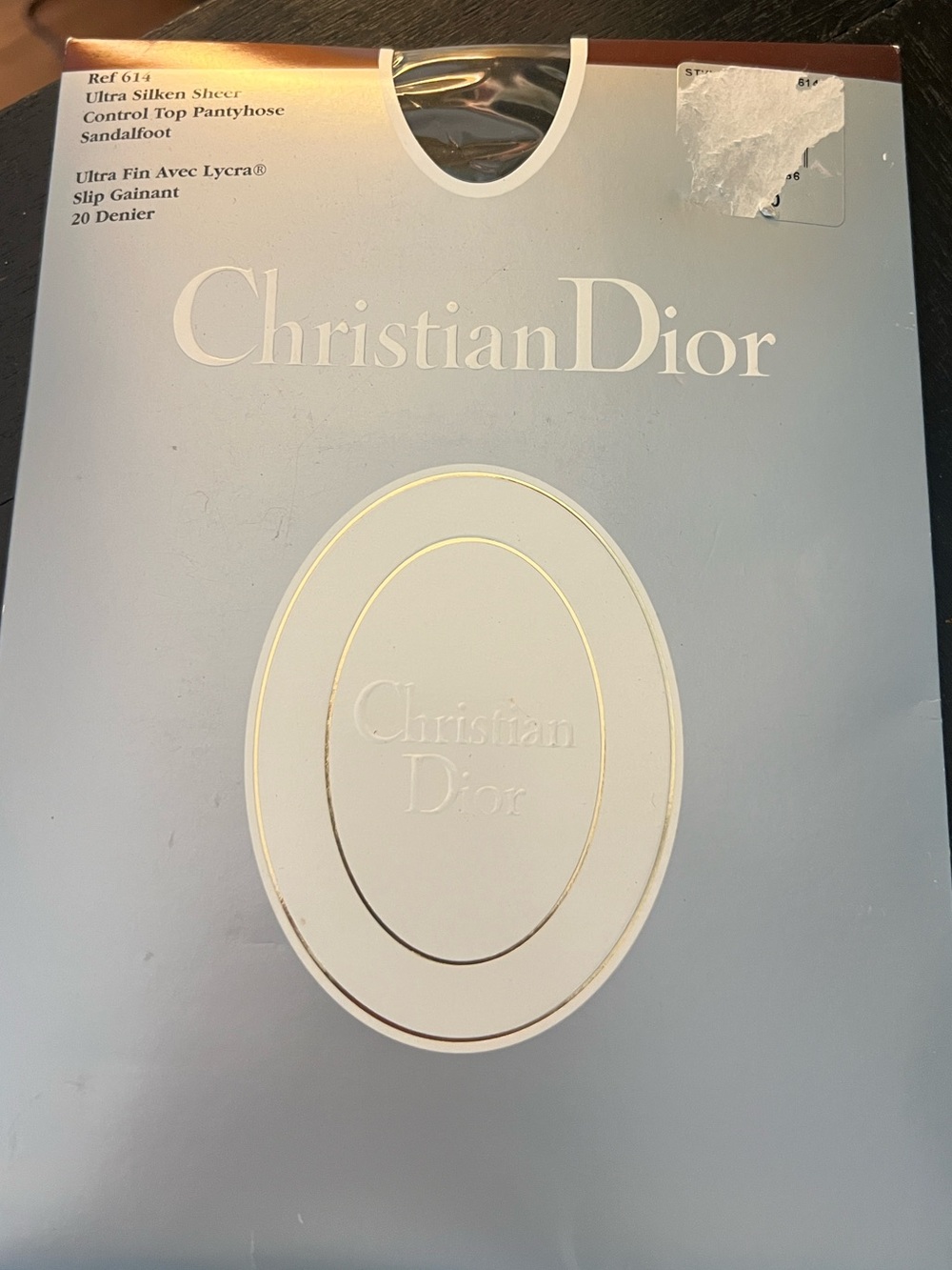 NWT,Christian Dior, Ultra Silken Sheer, Control Top Pantyhose
Sandalfoot